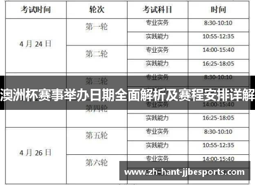 澳洲杯赛事举办日期全面解析及赛程安排详解